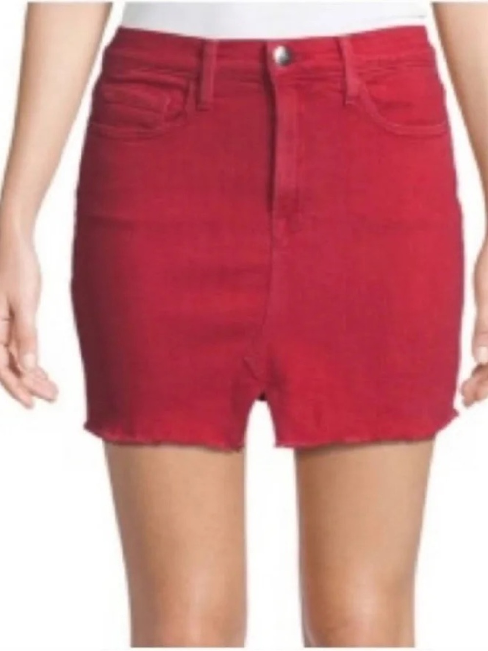 FRAME Le Mini Vintage Red Slit Front Denim - Women | Color: Red |